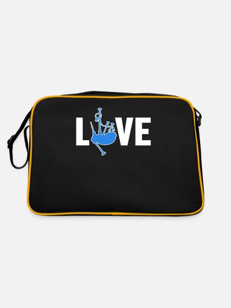 Dudelsack Liebe Great Highland Dudelsack Unterricht - Retro Tasche - Schwarz/Gold - Hinten