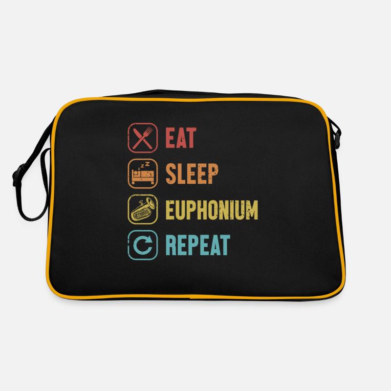 Eat Sleep Euphonium Instrument de répétition Euphoniste Sac Retro