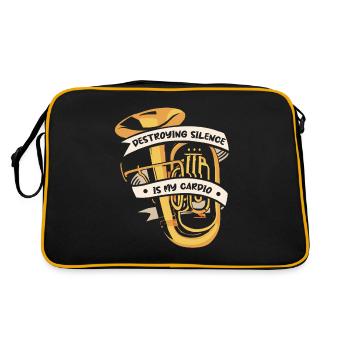 Destroying Silence est mon instrument de cardio - Sac Retro - noir/or - Dos
