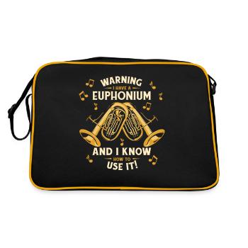 Avertissement J’ai un euphoniste d’instrument euphonium - Sac Retro - noir/or - Dos