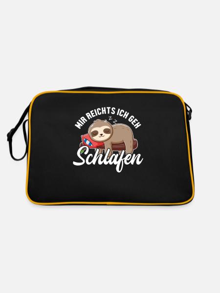 Mir reichts ich geh Schlafen Brown-Throated - Retro Tasche - Schwarz/Gold - Hinten