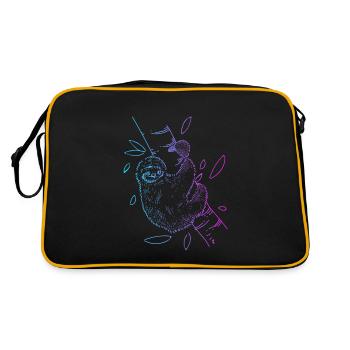 Brown-Throated Pilosa Folivora Lover Sloth - Retro Bag - black/gold - Back