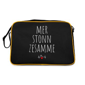 Cologne Mer Stonn Zesamme Dom Karneval Kölsch Kölner - Sac Retro - noir/or - Dos