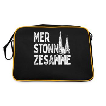 Cologne Mer Stonn Zesamme Dom Karneval Kölsch Kölner - Sac Retro - noir/or - Dos