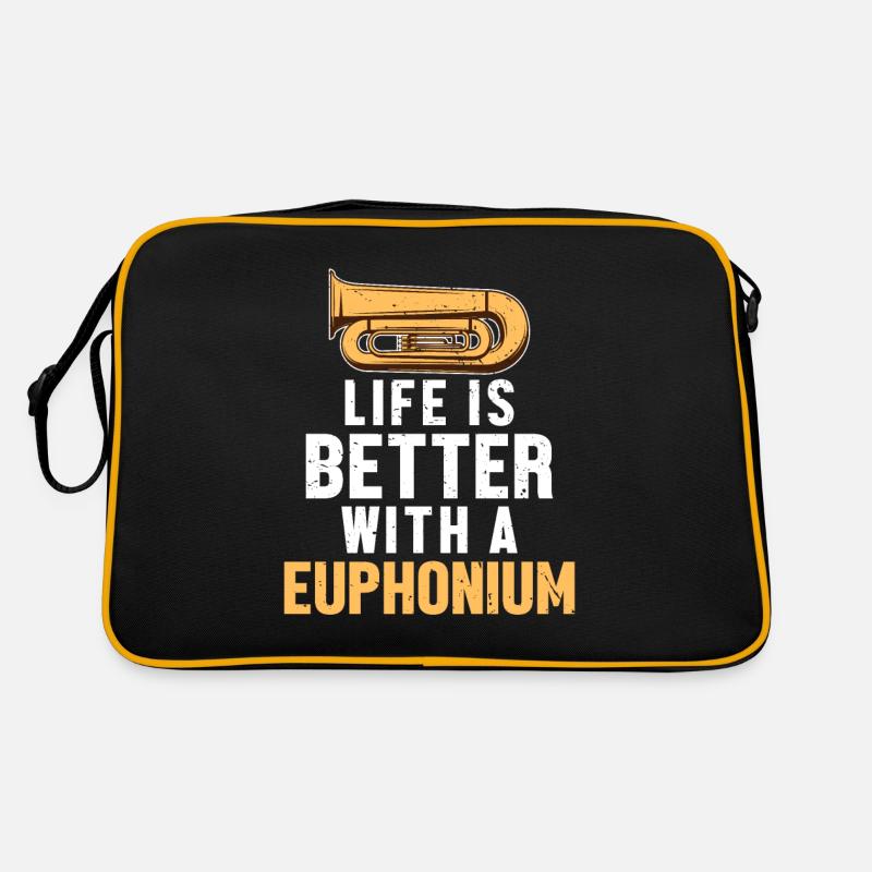 Das Leben ist besser mit einem Euphonium-Euphonisten-Player Retro Tasche