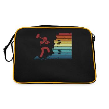Retro Demolition Contractor Home Wrecker House - Retro Bag - black/gold - Back
