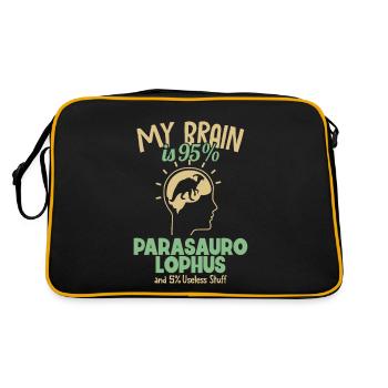 My Brain is 95% Parasaurolophus Dinosaur - Retro Bag - black/gold - Back