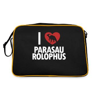 I love Parasaurolophus Dinosaur Lover - Retro Bag - black/gold - Back