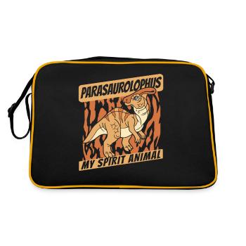 My Spirit Animal Parasaurolophini Dinosaur - Retro Bag - black/gold - Back