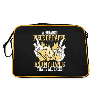 A Squared Piece Of Paper Paper Crane Folding Owl - Retro Bag - black/gold - Back