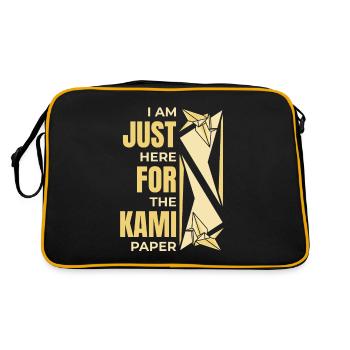 Just Here For The Kami Paper Folding Owl Paper - Retro Bag - black/gold - Back