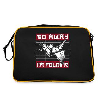Go Away I'm Folding Paper Crane Folding Owl - Retro Bag - black/gold - Back