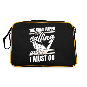 Kami Paper Is Calling Folding Owl Paper Crane - Retro Bag - black/gold - Back