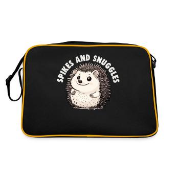 Mignon Hérisson Amoureux Drôle Hérisson Drôle Hérisson Mignon - Sac Retro - noir/or - Dos