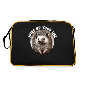 Mignon Hérisson Amoureux Drôle Hérisson Drôle Hérisson Mignon - Sac Retro - noir/or - Dos