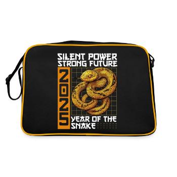 Year of the Wood Snake Chinese New Year 2025 - Retro Tasche - Schwarz/Gold - Hinten