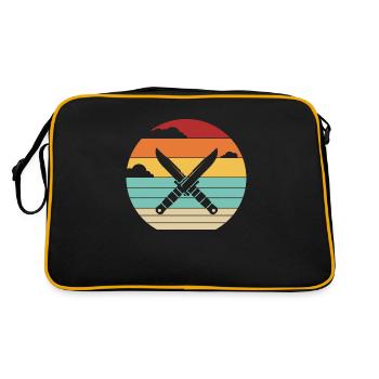 Retro Metzgermesser Sammlerstück Restaurierungsmesser - Retro Tasche - Schwarz/Gold - Hinten