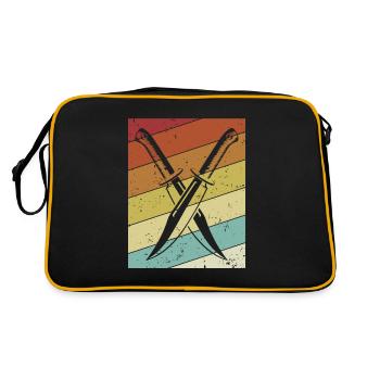 Retro Metzgermesser Sammlerstück Restaurierungsmesser - Retro Tasche - Schwarz/Gold - Hinten