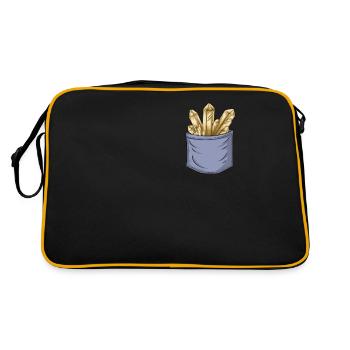 Mineraliensammeln Brusttasche Geologe Mineral - Retro Tasche - Schwarz/Gold - Hinten