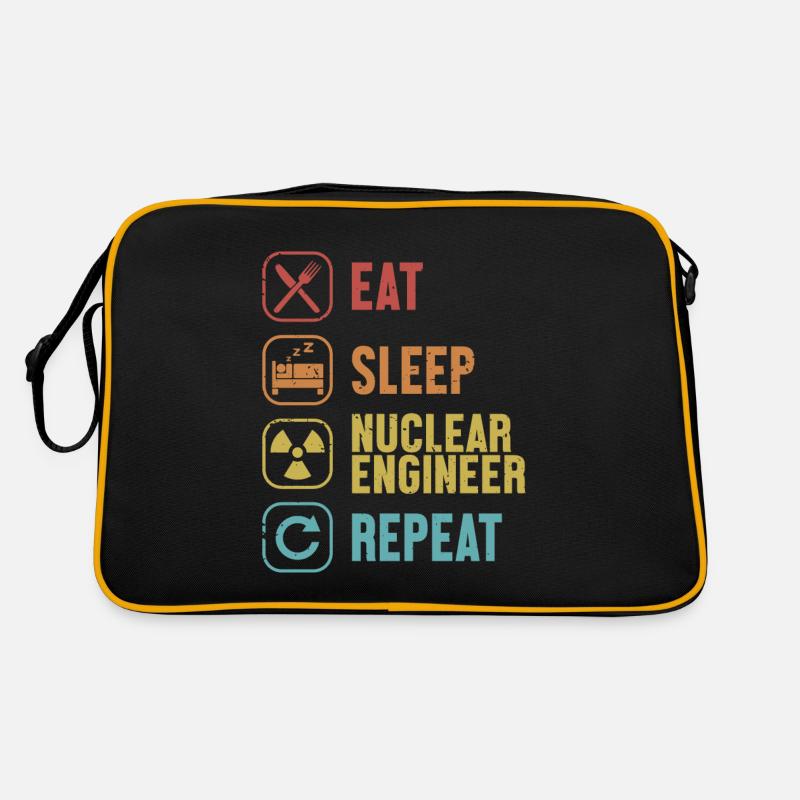 Manger Dormir Ingénieur nucléaire Répéter Énergie Nucléaire Sac Retro
