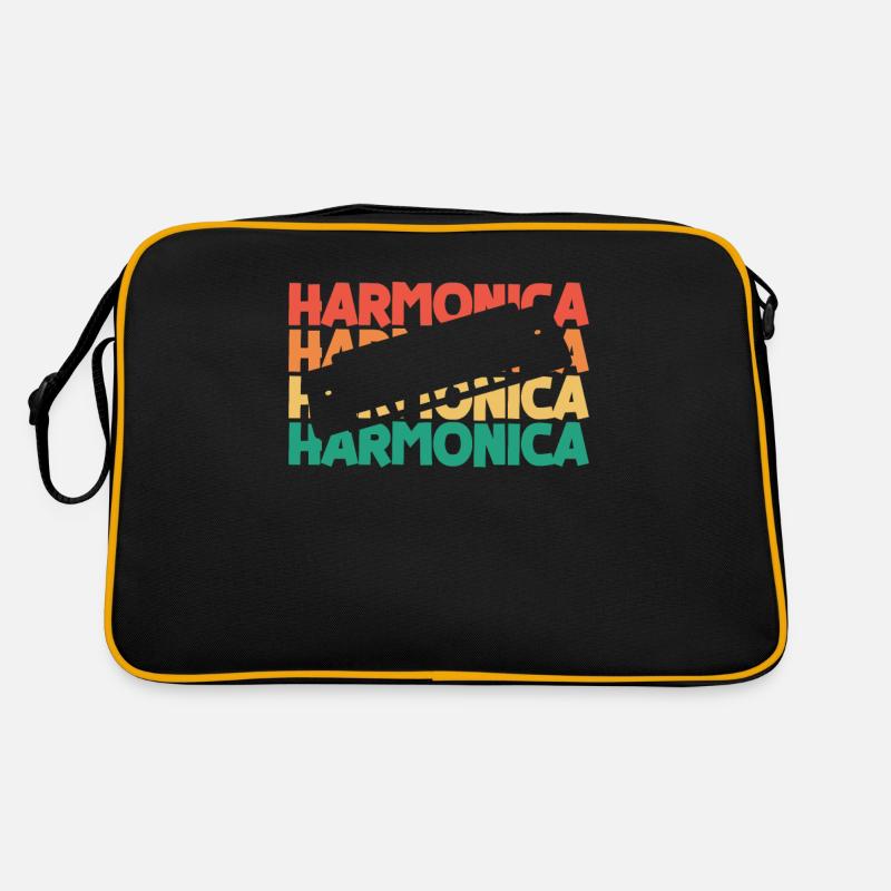 Harmonica Texte rétro Harmoniste Harmoniciste Sac Retro
