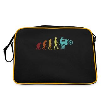 Motocross Evolution Supermoto Motorradrennen - Retro Tasche - Schwarz/Gold - Hinten
