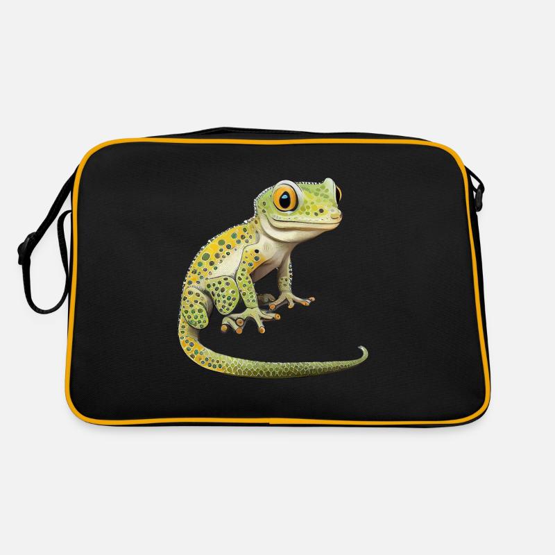 Schopfeidechse, Gekkota-Gecko, Experte, Leopardgecko, Retro Tasche