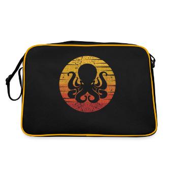 Retro Oktopoden Oktopoden Cephalopoda Liebhaber Oktopus - Retro Tasche - Schwarz/Gold - Hinten