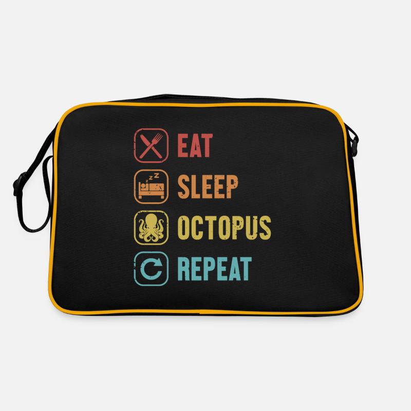 Eat Sleep Octopus Repeat Cephalopoda Octopodes Retro Bag