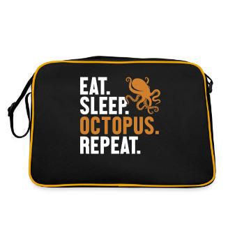 Eat Sleep Octopus Repeat Octopoda Cephalopoda - Retro Bag - black/gold - Back