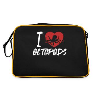 J’adore les octopodes Céphalopodes Octopodes Octopoda - Sac Retro - noir/or - Dos
