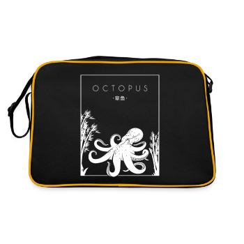 Oktopus Chinesisches Hanzi Cephalopoda Oktopoden - Retro Tasche - Schwarz/Gold - Hinten