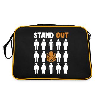 Herausragende Oktopoden Octopoda Cephalopoda Liebhaber - Retro Tasche - Schwarz/Gold - Hinten