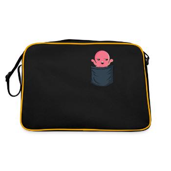 Octopus Chest Pocket Octopoda Cephalopoda - Retro Bag - black/gold - Back