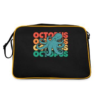 Oktopus Retro Text Oktopoden Cephalopoda Oktopoden - Retro Tasche - Schwarz/Gold - Hinten