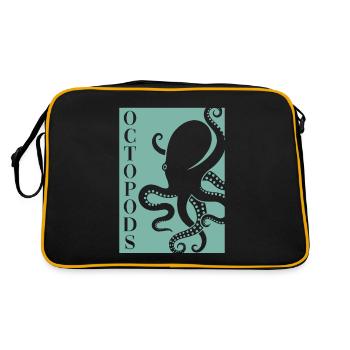 Oktopoden Octopoda Cephalopoda Liebhaber Oktopus - Retro Tasche - Schwarz/Gold - Hinten