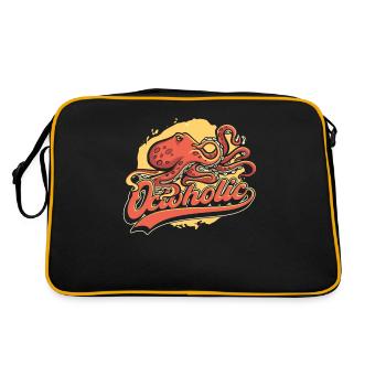 Octoholic Octopodes Octopoda Cephalopoda Lover - Retro Bag - black/gold - Back