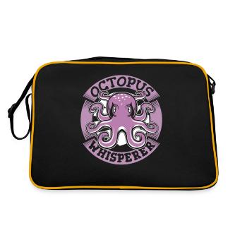 Oktopusflüsterer Oktopoden Octopoda Cephalopoda - Retro Tasche - Schwarz/Gold - Hinten