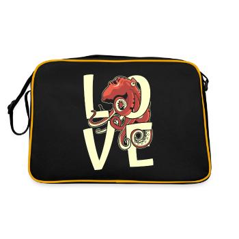 Liebe Oktopoden Oktopoden Cephalopoda Liebhaber Oktopus - Retro Tasche - Schwarz/Gold - Hinten