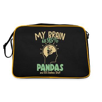 My Brain is 95% Pandas Panda Bear Friend Giant - Retro Bag - black/gold - Back