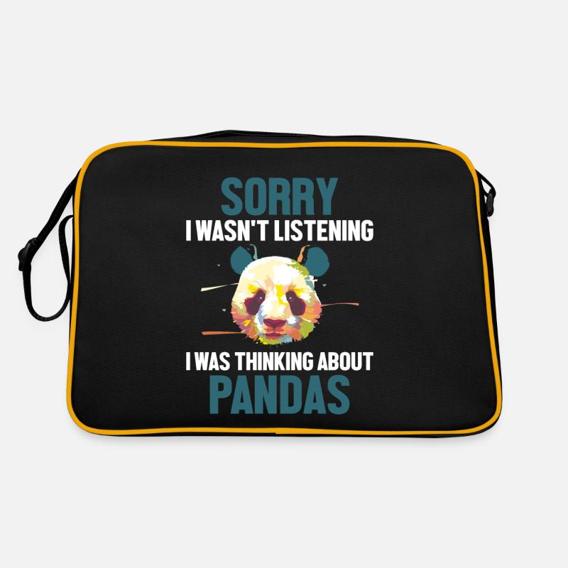 Was Thinking About Pandas Panda Bear Friend Giant Retro Bag