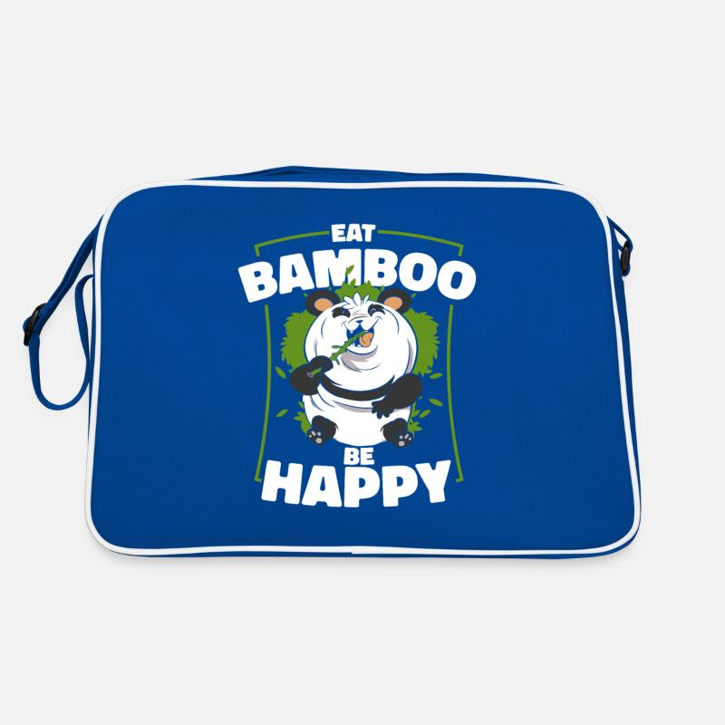 Manger Bambou Être Heureux Panda Ours Ami Amant Géant Sac Retro