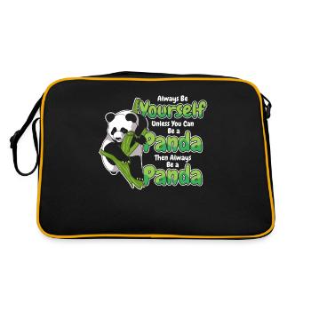 Sei immer du selbst, es sei denn, du kannst ein Panda sein - Retro Tasche - Schwarz/Gold - Hinten