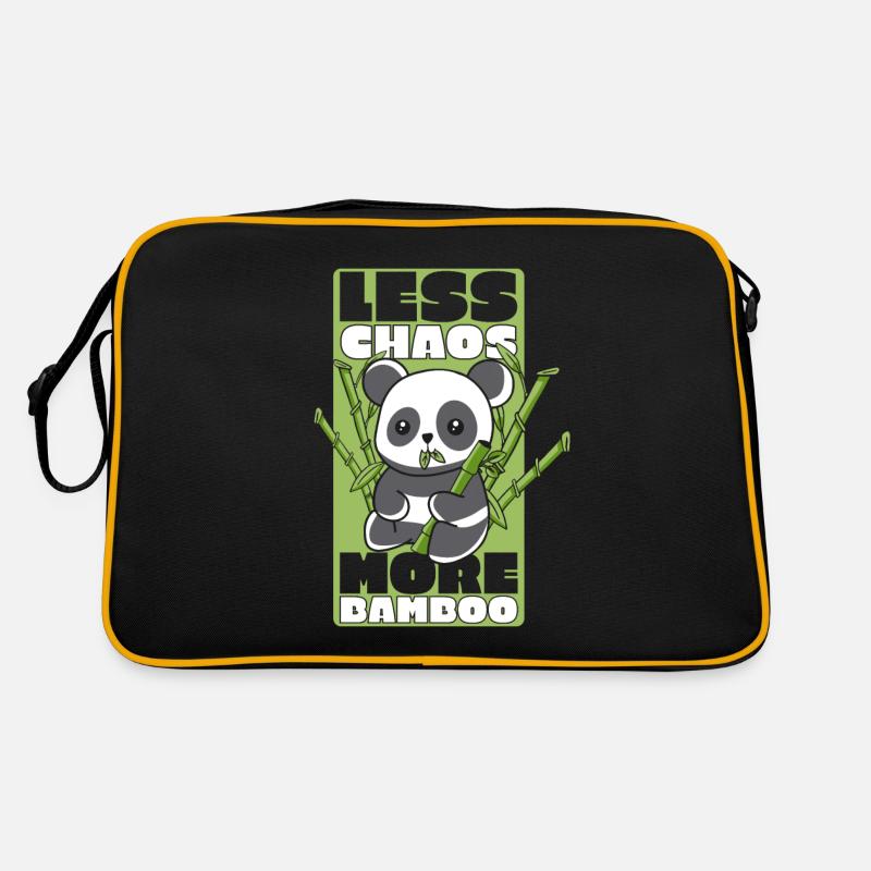 Less Chaos More Bamboo Panda Bear Friend Lover Retro Bag