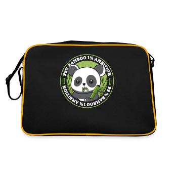 99% Bamboo 1% Ambition Panda Bear Friend Lover - Retro Bag - black/gold - Back