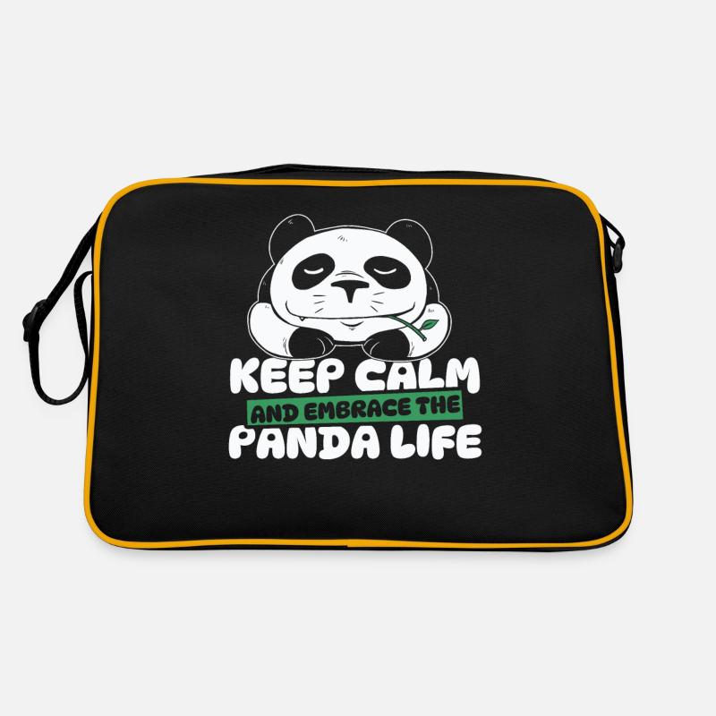 Keep Calm And Embrace The Panda Life Panda Bear Retro Bag