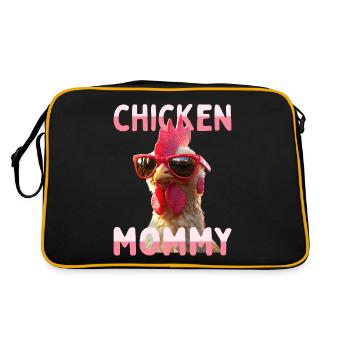Poulet Maman Poulet Maman Femme du fermier Poules Fête des mères - Sac Retro - noir/or - Dos