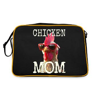 Poulet Maman Poulet Maman Femme du fermier Poules Fête des mères - Sac Retro - noir/or - Dos