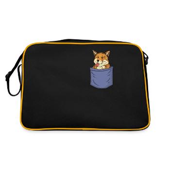 Renard Poche Poitrine Canidés Caninae Renard roux Renard - Sac Retro - noir/or - Dos