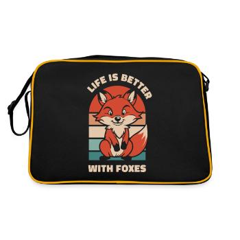 La vie est meilleure avec les renards Canidae Caninae Renard roux - Sac Retro - noir/or - Dos